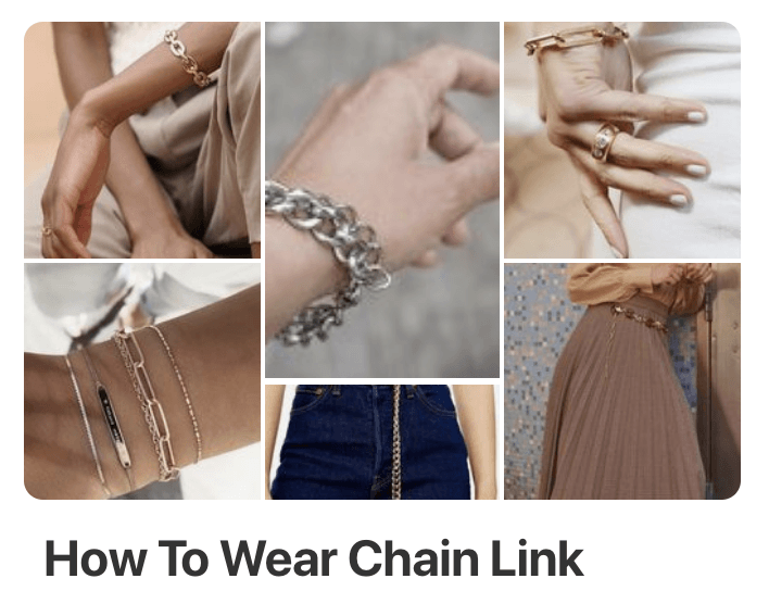 chain link jewelry pinterest board