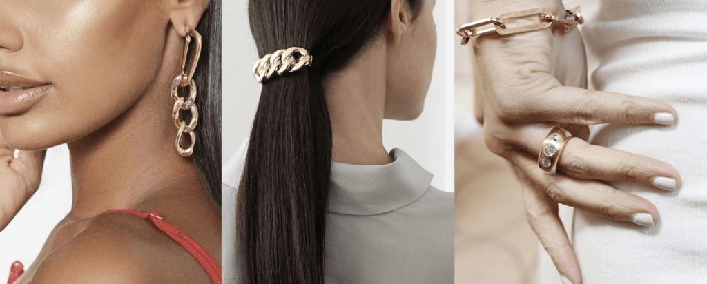 chain link earrings hair accessories bracelet jewelry trending