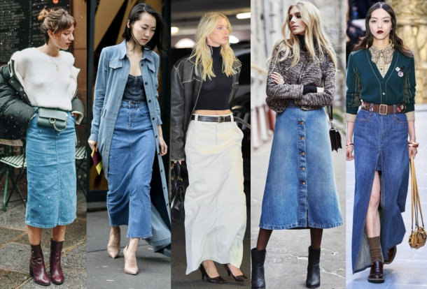 This Fall 2022 Trend Redefined The Long Denim Skirt - Madison To Melrose