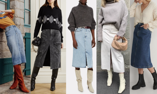 This Fall 2022 Trend Redefined the Long Denim Skirt - Madison to Melrose