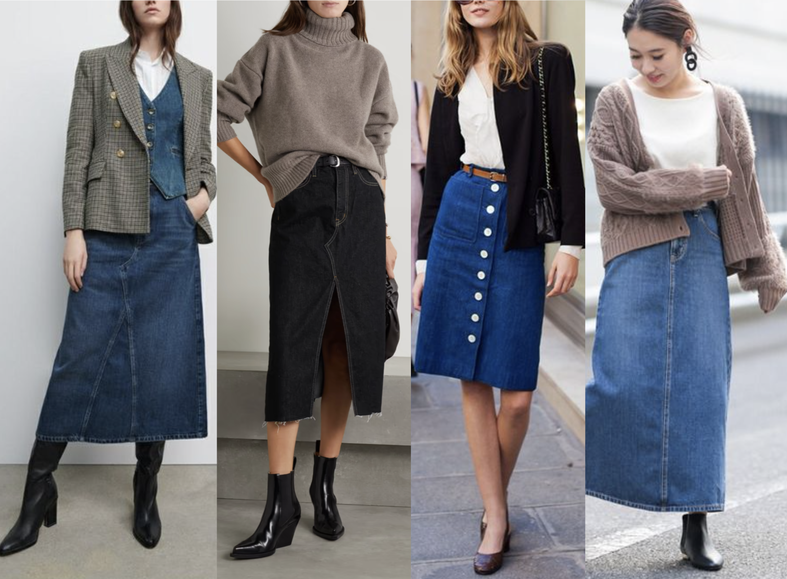 This Fall 2022 Trend Redefined the Long Denim Skirt - Madison to Melrose