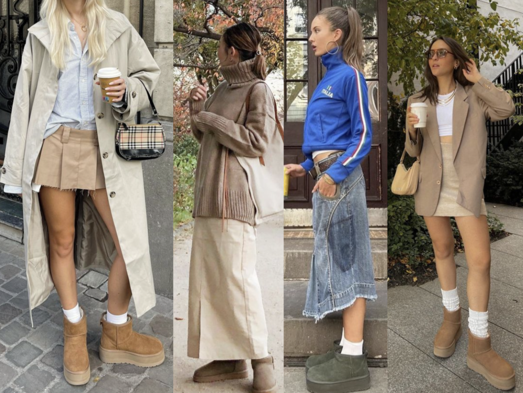 ugg boot skirt outfit ideas