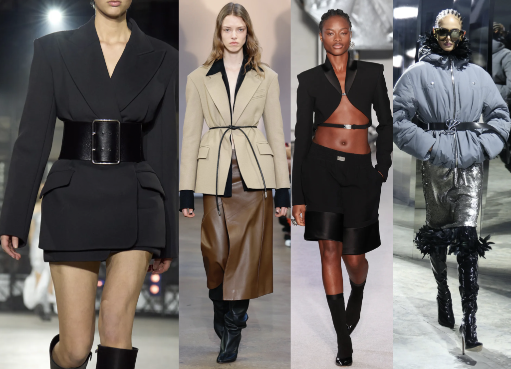 runway cinched belt outfits