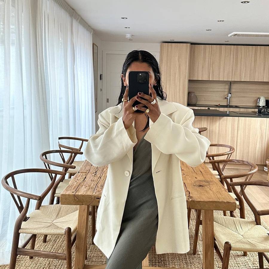 oversized blazer dress women Oversized Blazer & Column Dress Spring Trend Outfit Blushful Belle