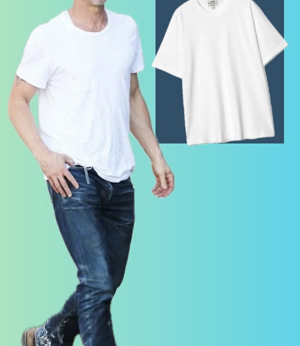 men's white tee brad Pitt