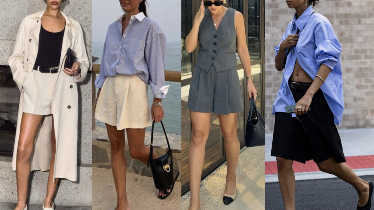 chinese dress ladies Setya Long Line Tailored Shorts in Charcoal main image 0