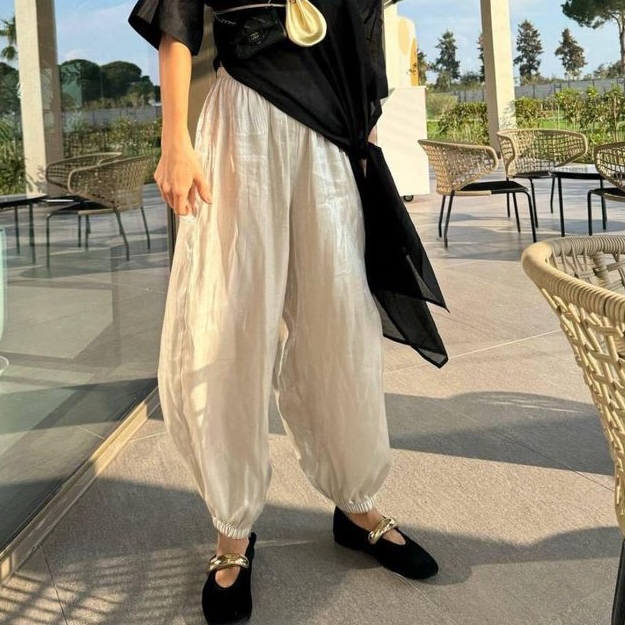 summer balloon pants outfit ideas